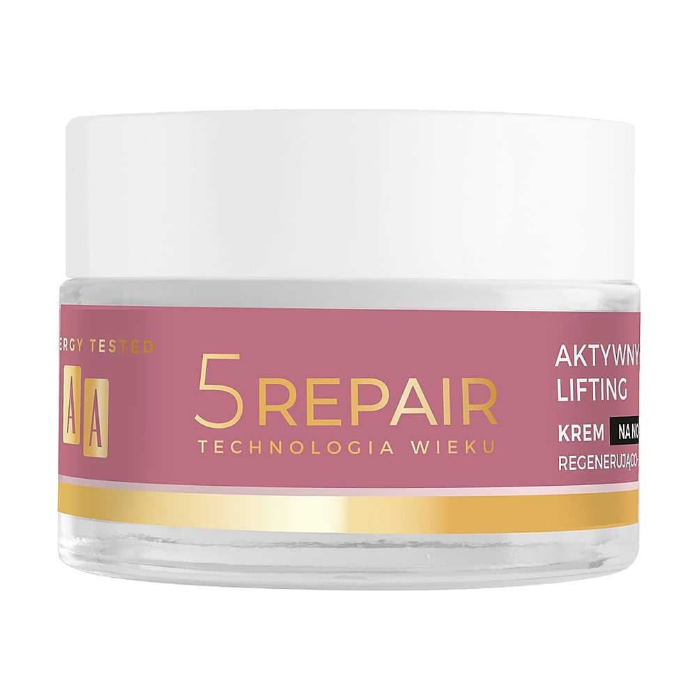 Антивіковий нічний регенерувальний крем для обличчя AA 5 Repair Age Technology Active Lifting Night Cream 50+, 50 мл