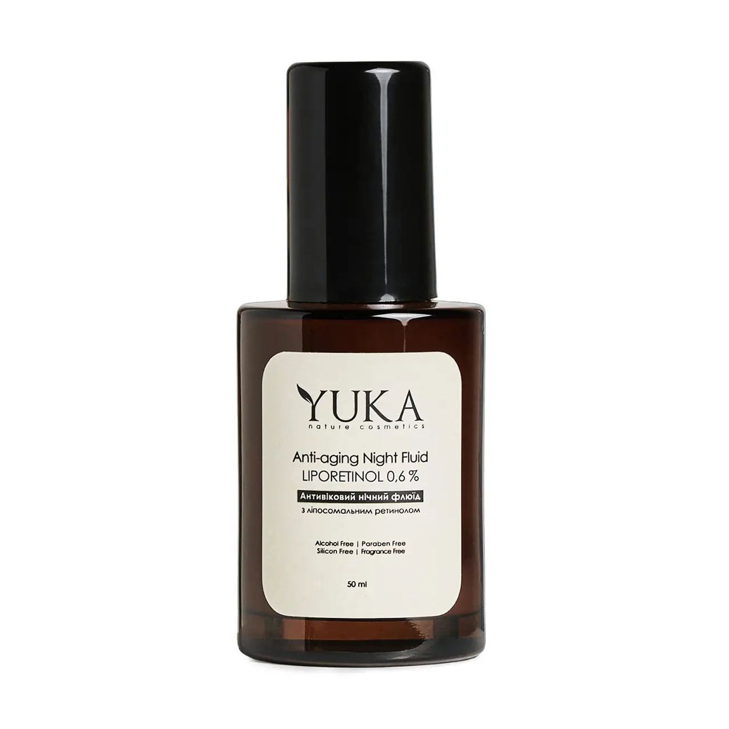 Уцінка! Антивіковий нічний флюїд для обличчя Yuka Anti-Aging Night Fluid LipoRetinol з ретинолом 0.6% та церамідами, 50 мл
